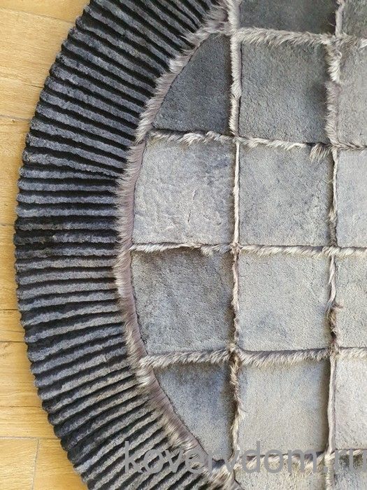 Ковер из натуральной овчины мутон KING MUTON K46 LINE T123 КРУГ